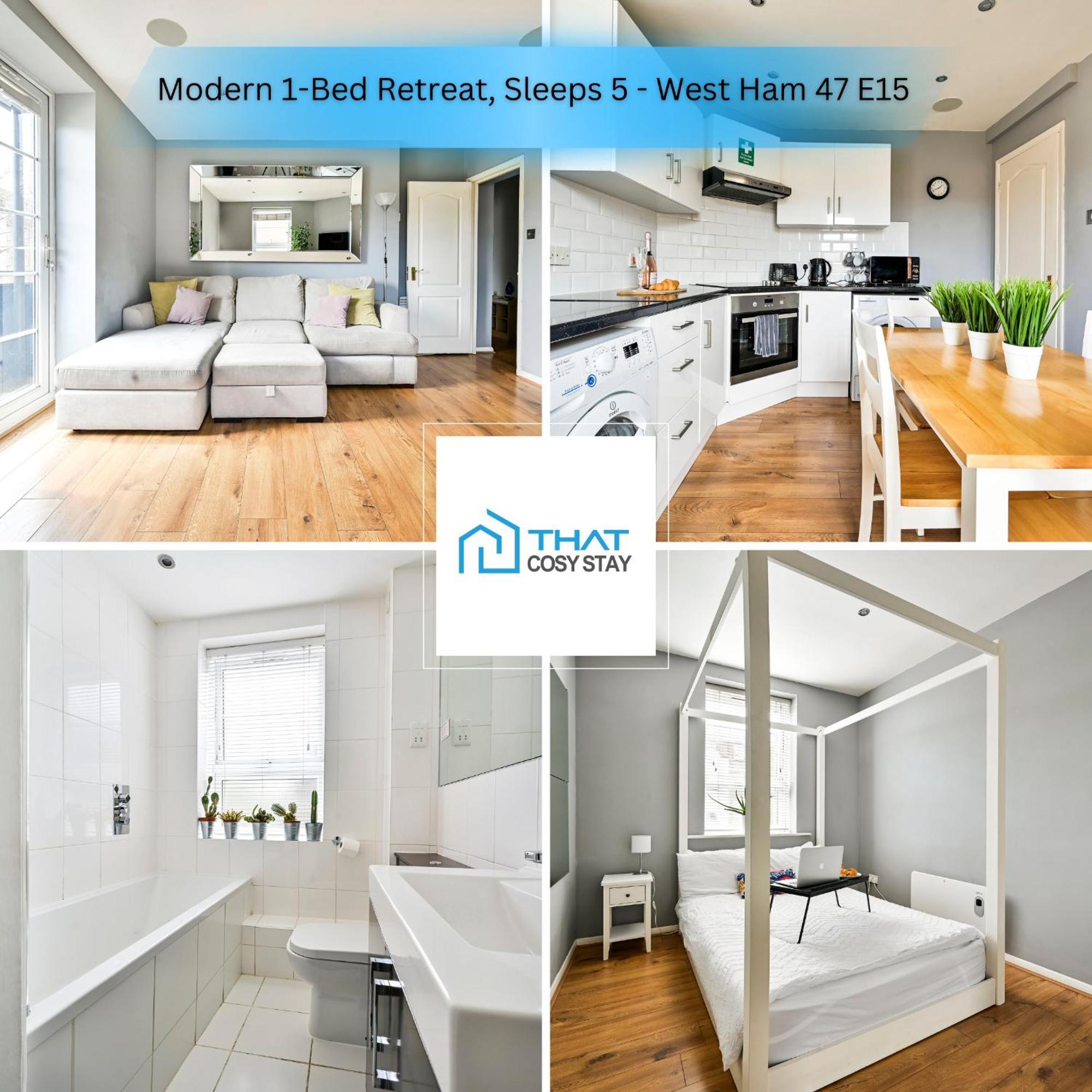 Cosy 1-Bed E15, Sleeps 4, 1 Min From Tube Station Near O2 Arena Apartment Londra Exterior foto
